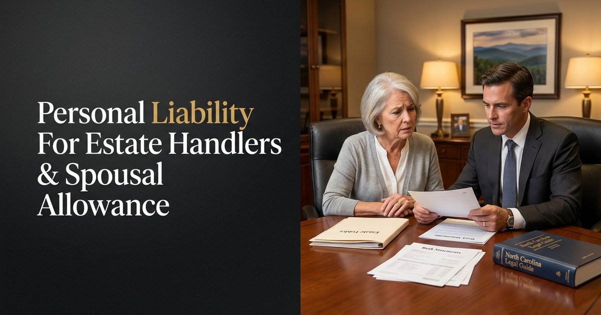 Can someone handling an estate be personally responsible for giving assets to non-heirs before satisfying a surviving spouse’s statutory allowance? NC